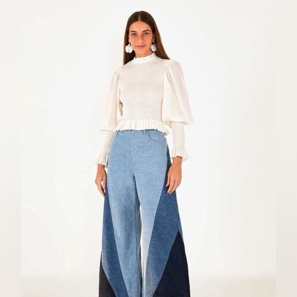 Farm Rio Patched Denim Pants
